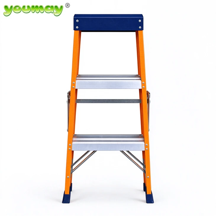 Fiberglass A Frame Step Ladder, Lightweight Non-Conductive Step Stool For Electrician & Home Use factory