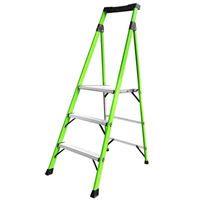 Insulated Fiberglass Ladder With Large Platform For Electrical Work